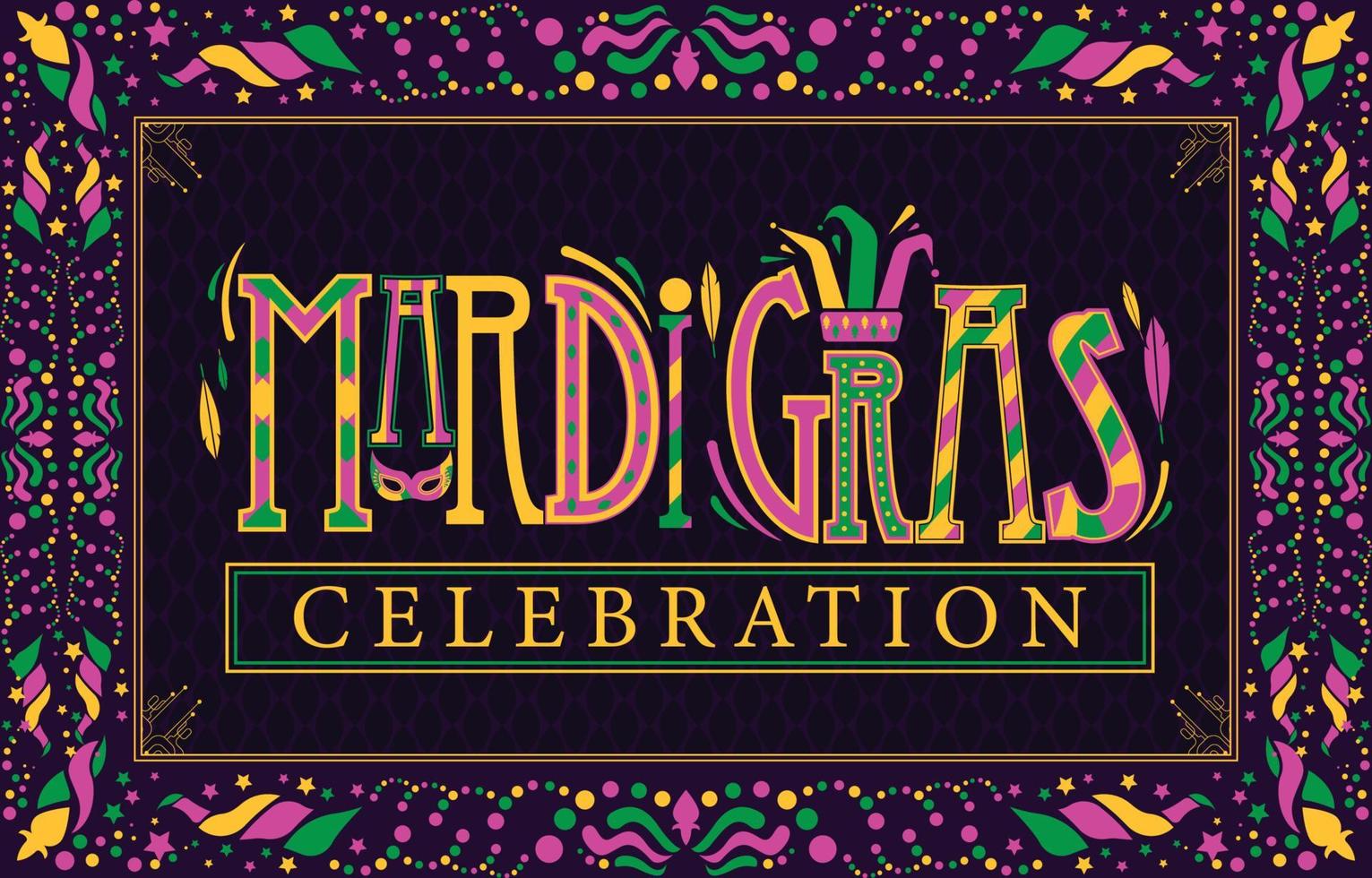 Mardi Gras Typography Concept vector