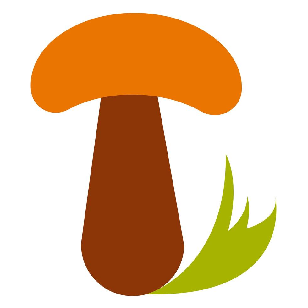 Vector illustration of mushroom in cartoon flat childish style