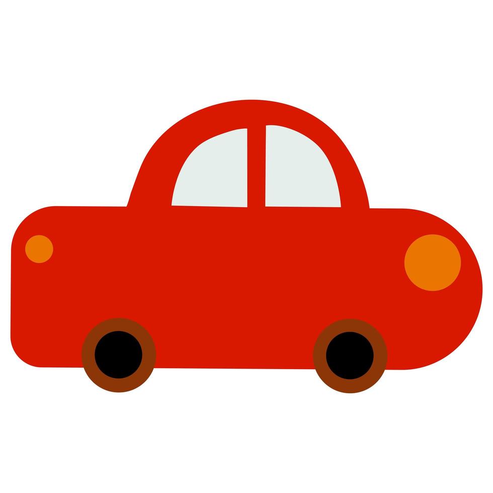 Vector illustration of car in cartoon flat childish style. Transport, vehicle