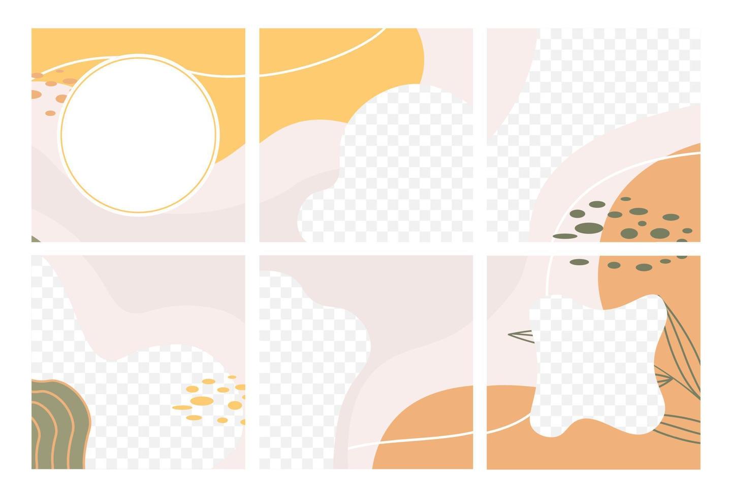 Set of abstract hand drawn Illustrations for postcard, social media banner or brochure cover design. vector