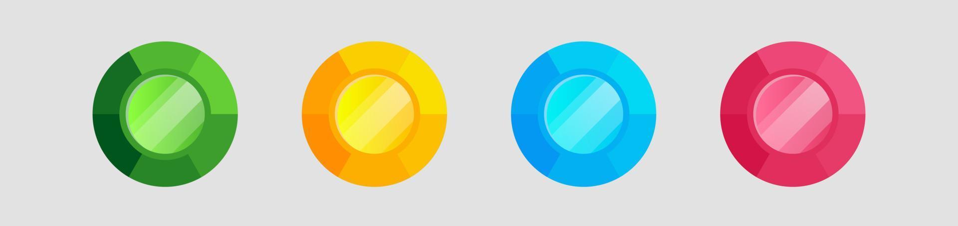 Brillantes diamantes en diferentes colores. vector de dibujos animados para  diseño de juegos