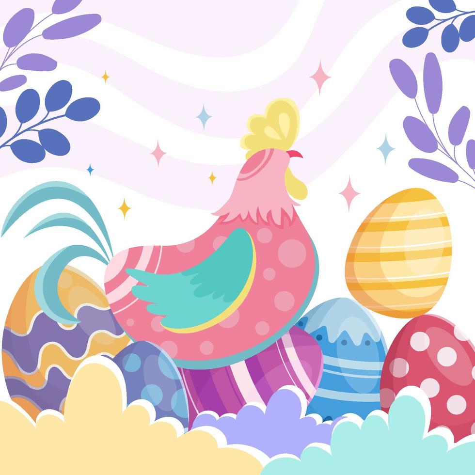 Easter Chicken with Easter Egg vector