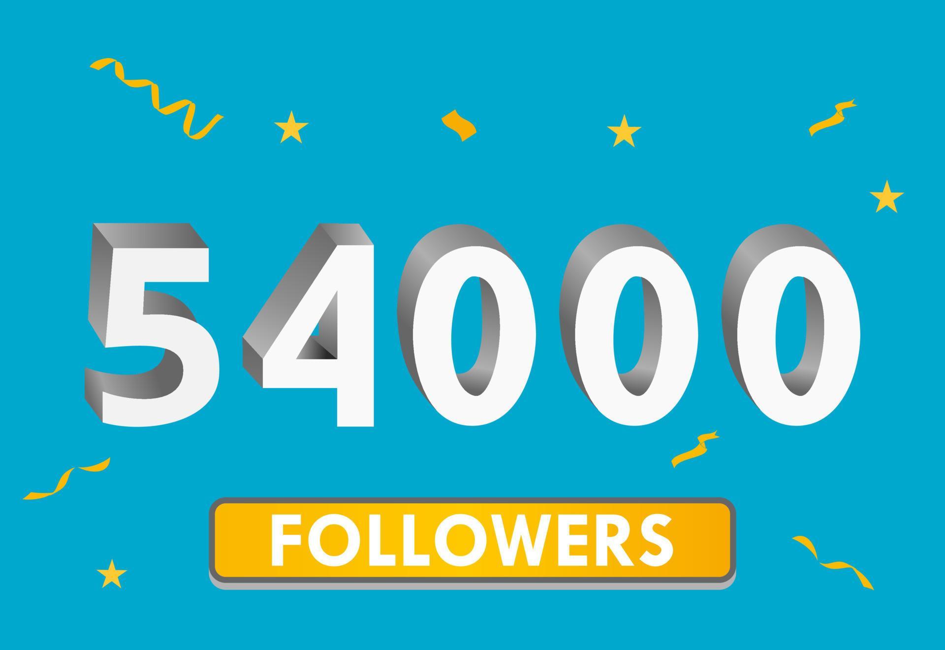 ilustración Números 3d para redes sociales 54k me gusta gracias ...