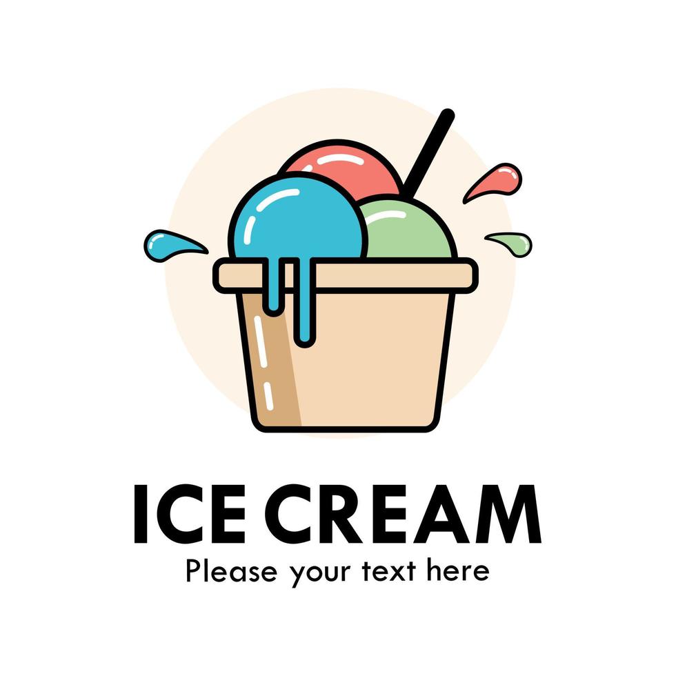Ice cream design logo template illustration vector