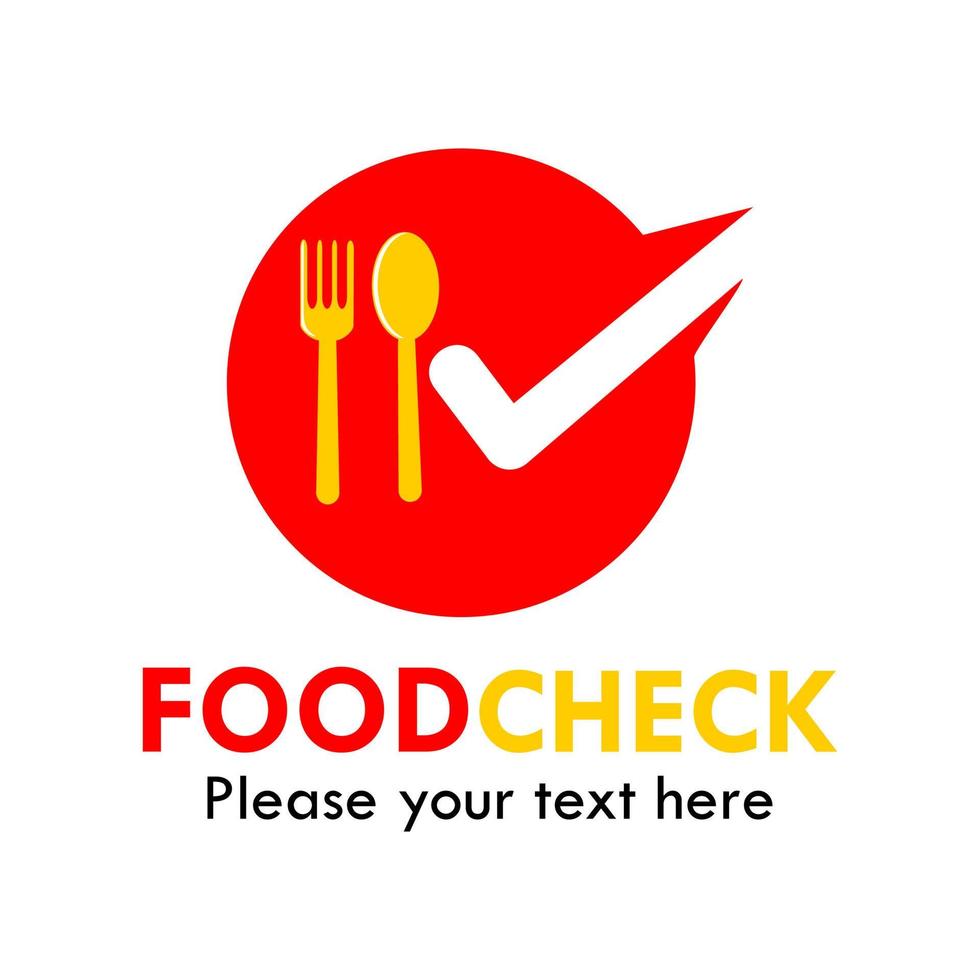 Food check logo design template illustration. suitable for brand, restourant, fastfood etc vector