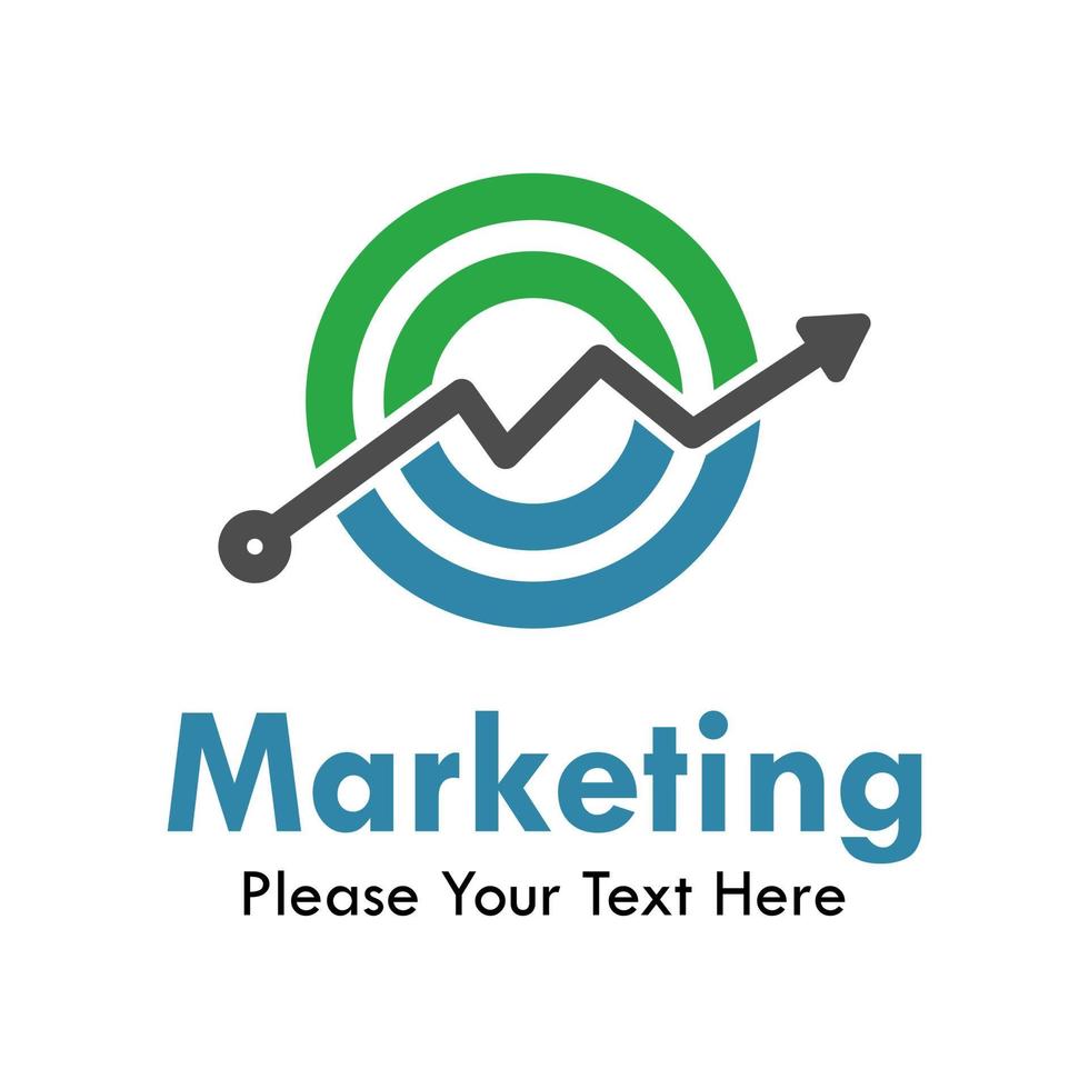 Ilustración de plantilla de logotipo de diseño de marketing. hay flecha con circulo vector