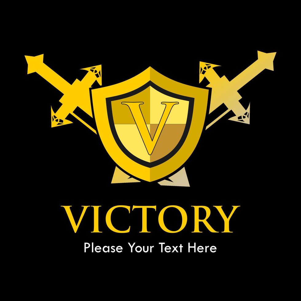 Victory logo design template illustration. sutable for boutique, luxury, jewellery, fashion, restaurant etc. you can change letter V, color, or size vector