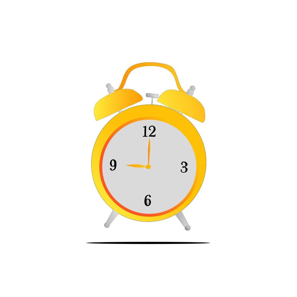 an illustration of an alarm clock in bright colors. wall clock business vector