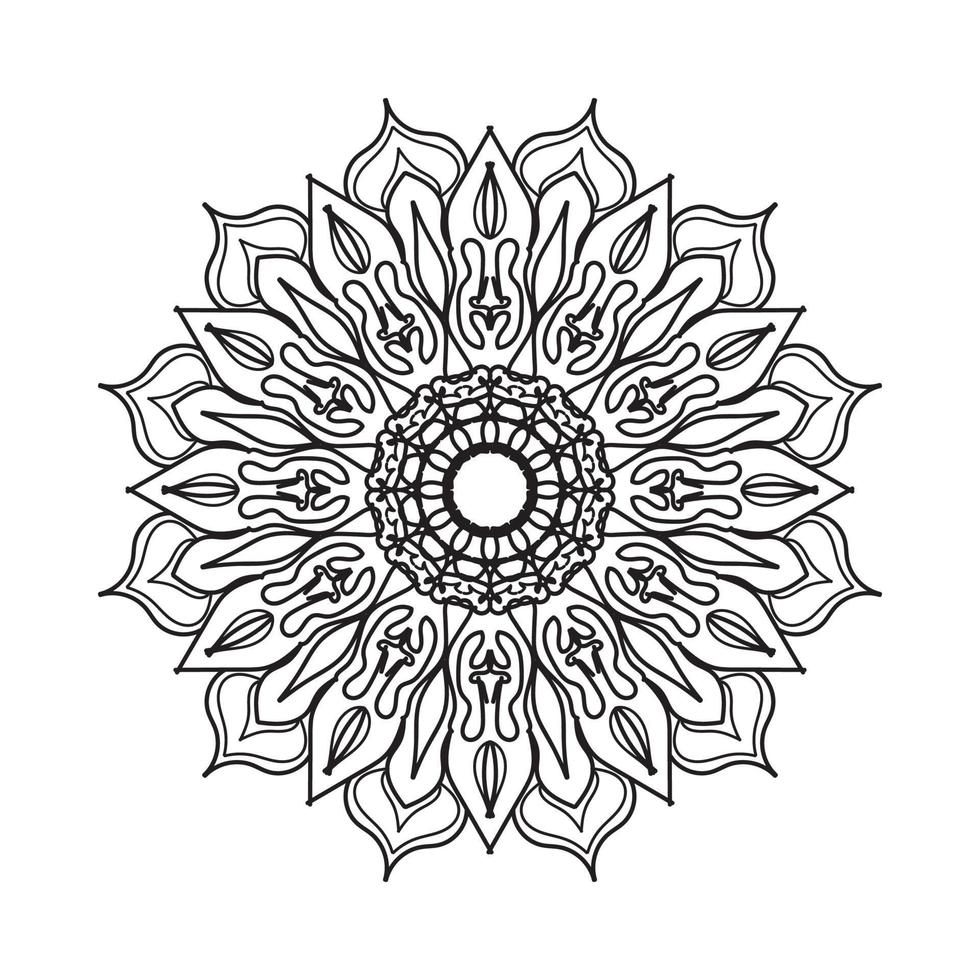 Circular pattern in form of mandala for Henna, Mehndi, tattoo, decoration. Decorative ornament in ethnic oriental style. Coloring book page. vector