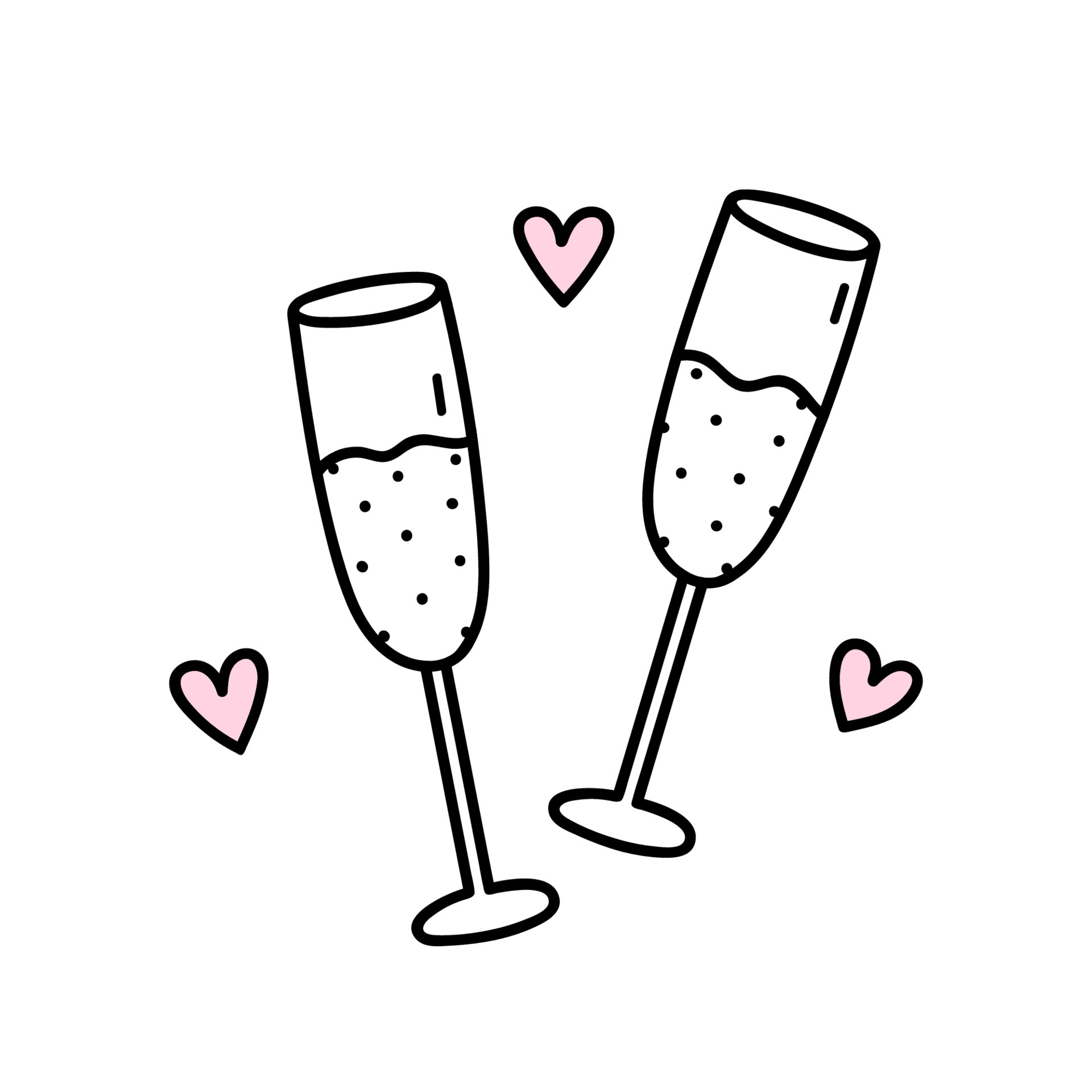 Two glasses with champagne isolated on white background 5412751 Vector ...