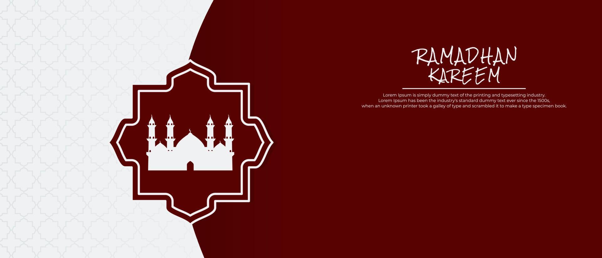 fondo de ramadán kareem. fondo islámico, tarjeta de felicitación musulmana, invitación, afiche, pancarta y espacio de copia. adecuado para ser colocado en contenido con ese tema. vector