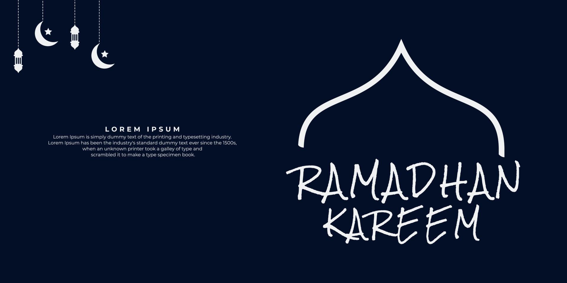 fondo de ramadán kareem. fondo islámico, tarjeta de felicitación musulmana, invitación, afiche, pancarta y espacio de copia. adecuado para ser colocado en contenido con ese tema. vector