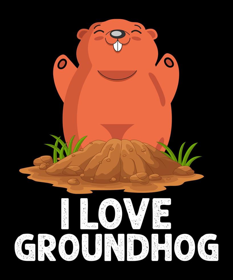 I love groundhog vector template