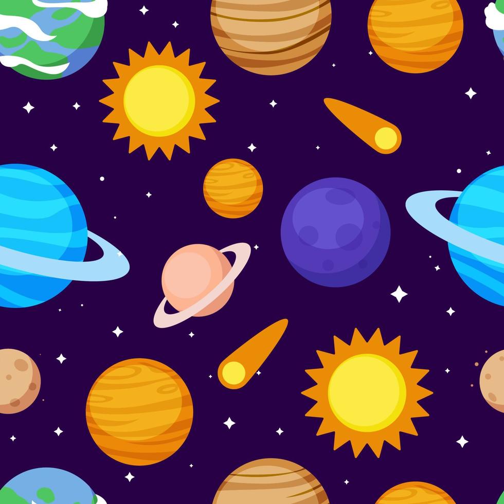 Celectial Background Seamless Pattern vector
