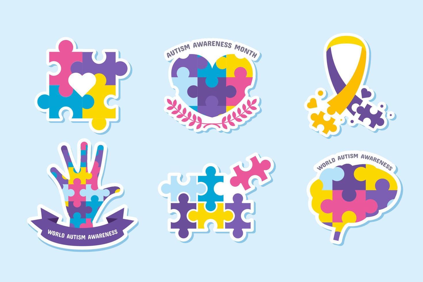 World Autism Awareness Sticker vector
