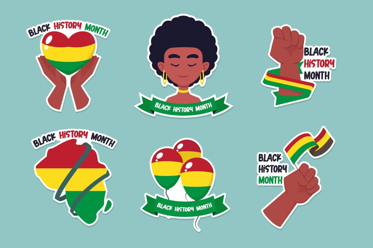 A Set of Black History Month Sticker vector