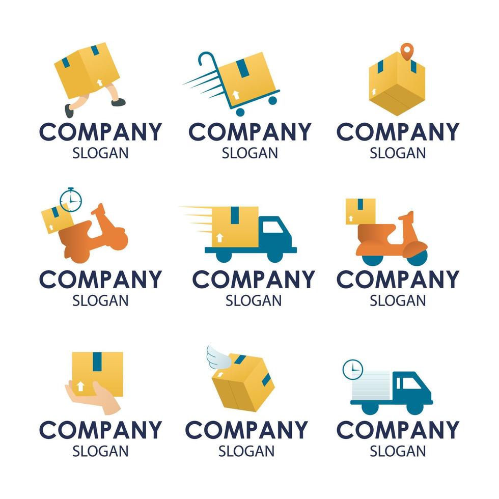 Goods Contactless Delivery Logo Collection vector