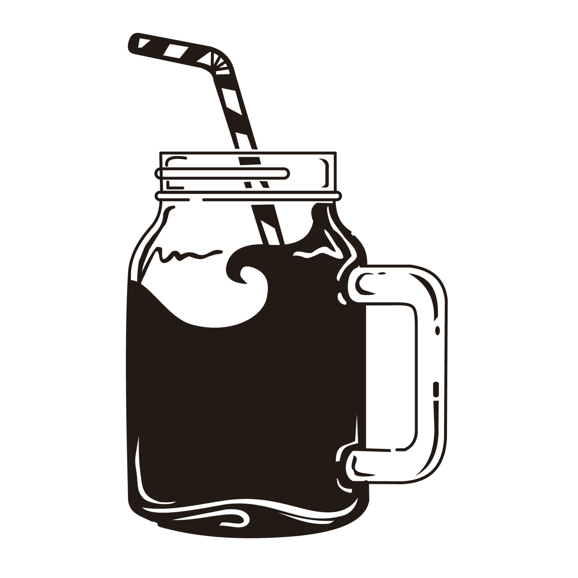 jar glass drink with straw 5413363 Vector Art at Vecteezy