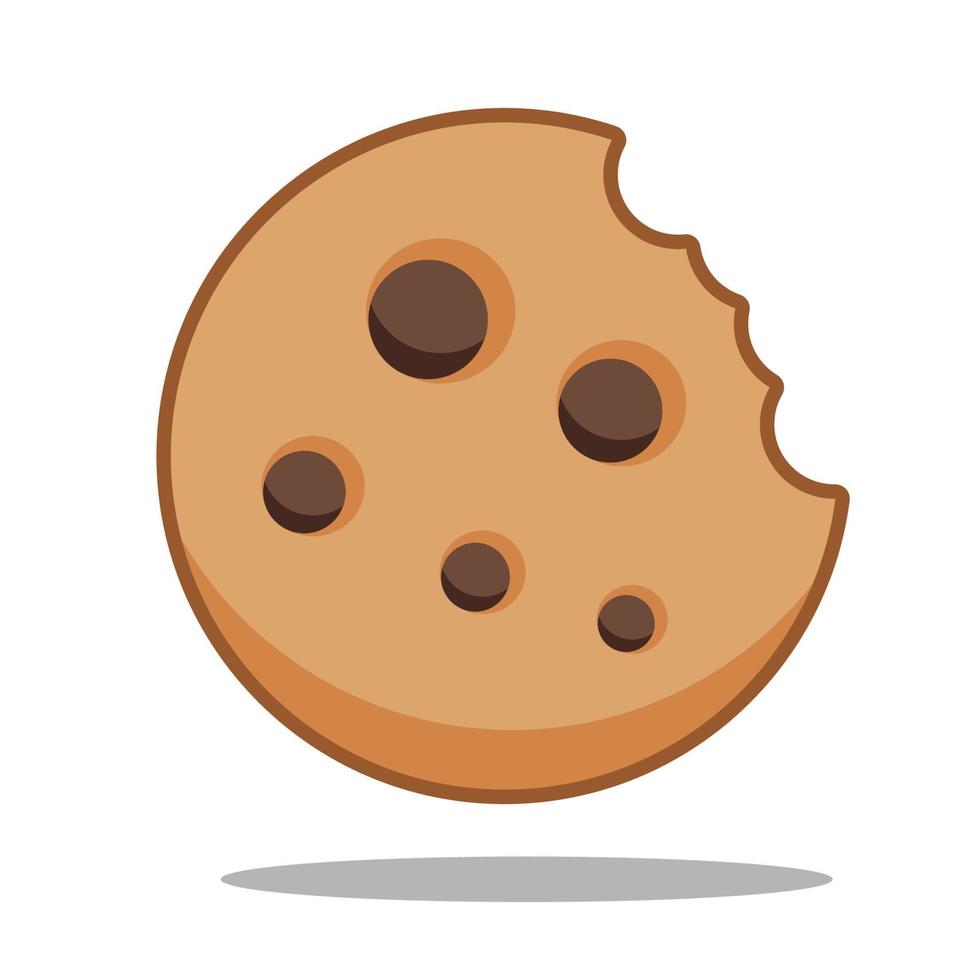 cute cookie bitten vector