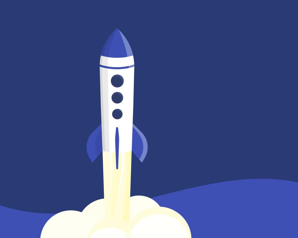 Rocket vector illustration, startup, project launch concept