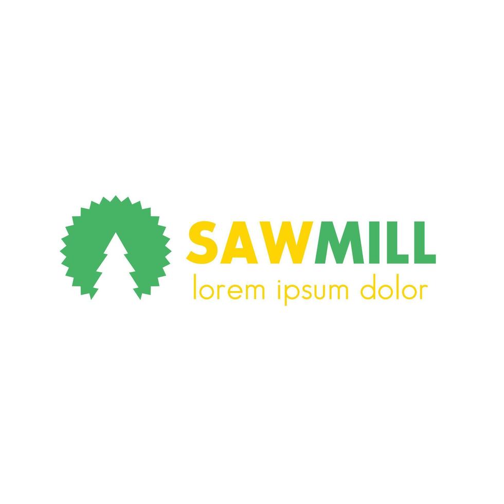 Sawmill logo element design, sawmill sign isolated on white, vector illustration
