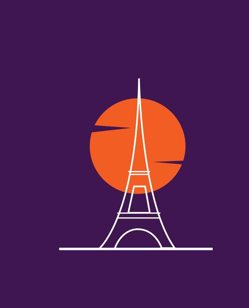 vektor simple eiffel tower vector