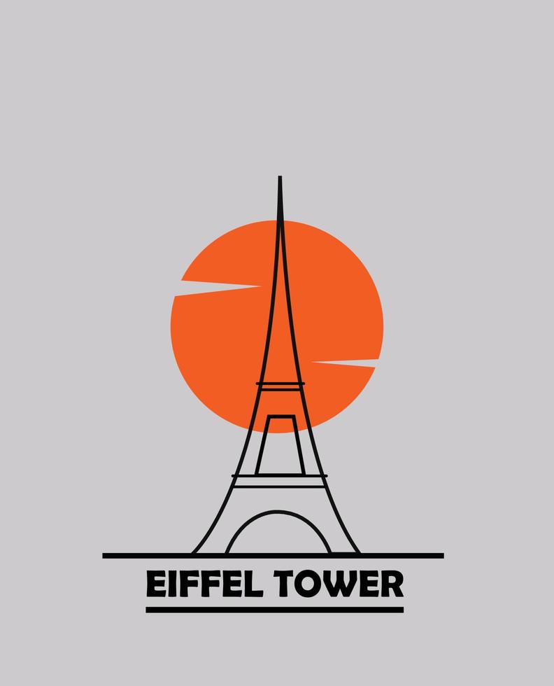 simple logo of eiffel tower vector