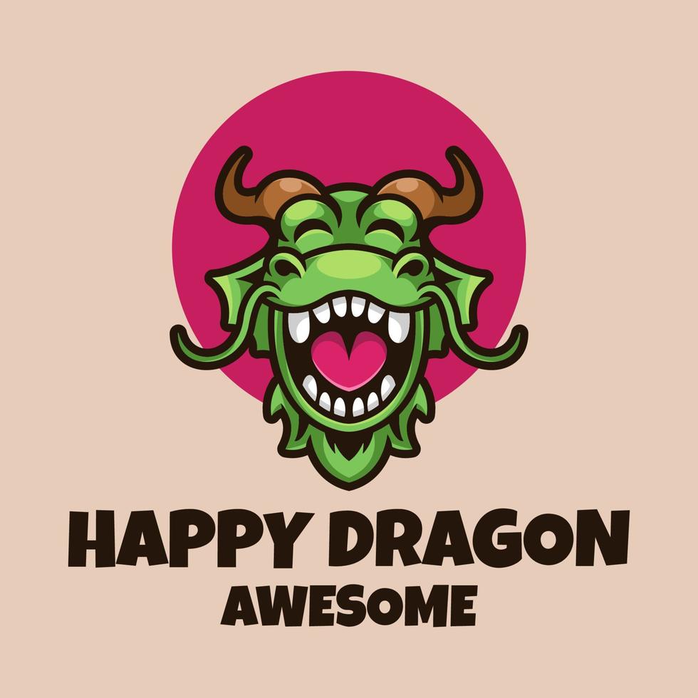 Illustration vector graphic of Happy Dragon, good for logo design