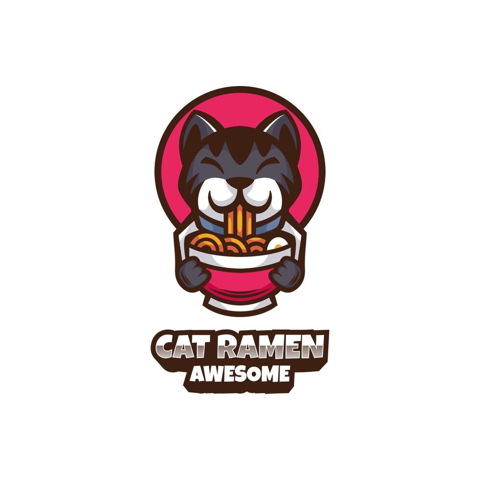 Illustration vector graphic of Cat Ramen, good for logo design
