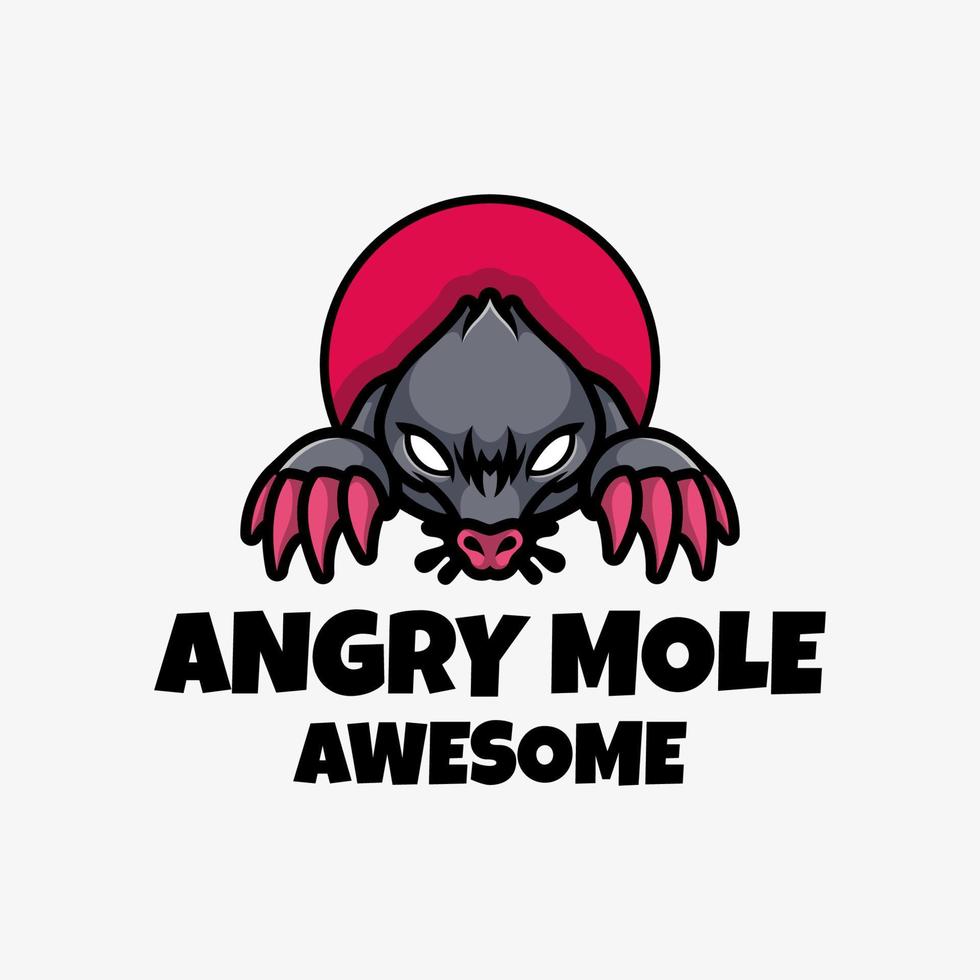 Illustration vector graphic of Angry Mole, good for logo design