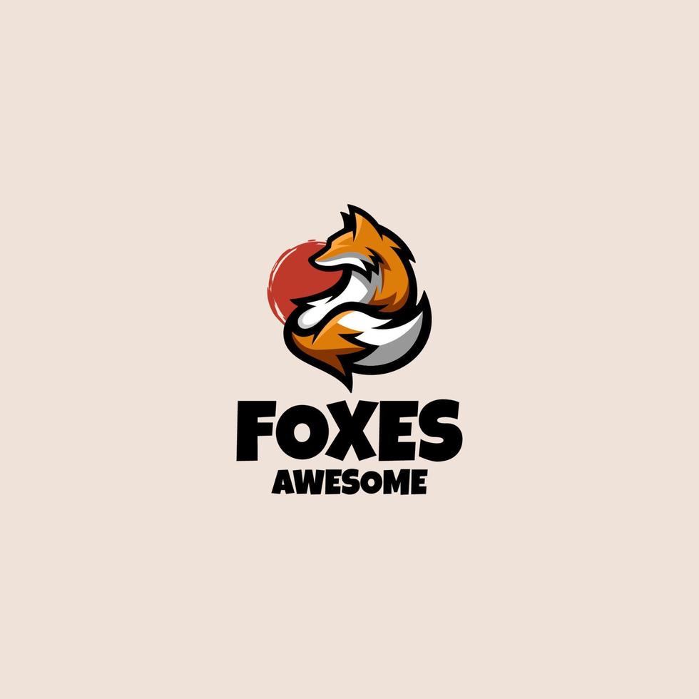 Illustration vector graphic of Foxes, good for logo design