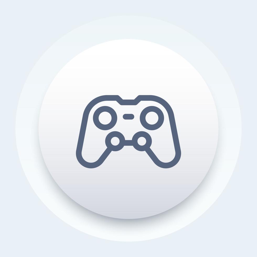 gamepad line icon, game controller vector