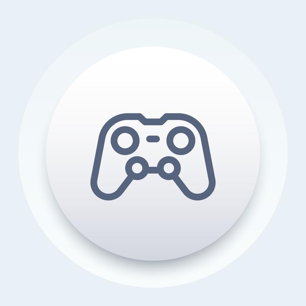 icono de línea de gamepad, controlador de juego vector