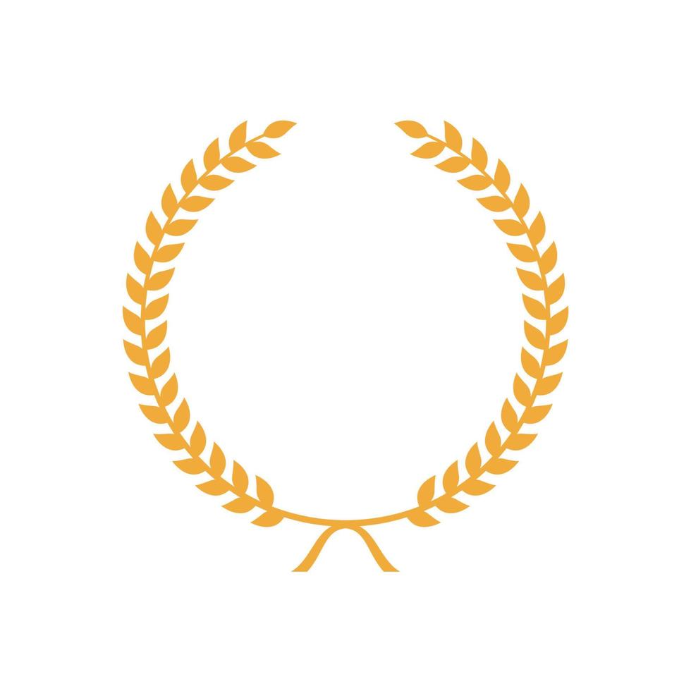 Vector gold laurel wreath.Laurel wreath with golden ribbon.