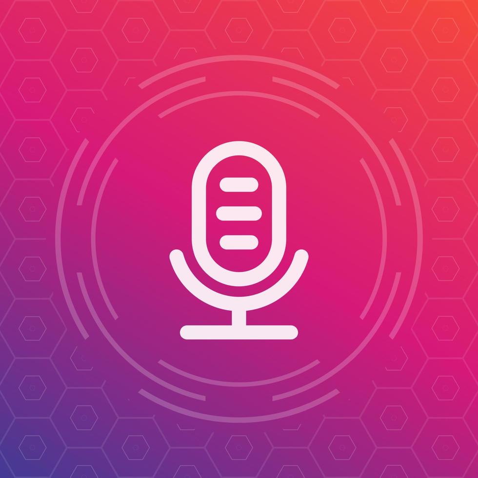 microphone, speech recognition linear icon vector