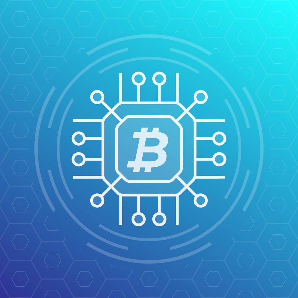 bitcoin, cryptocurrency, blockchain vector icon