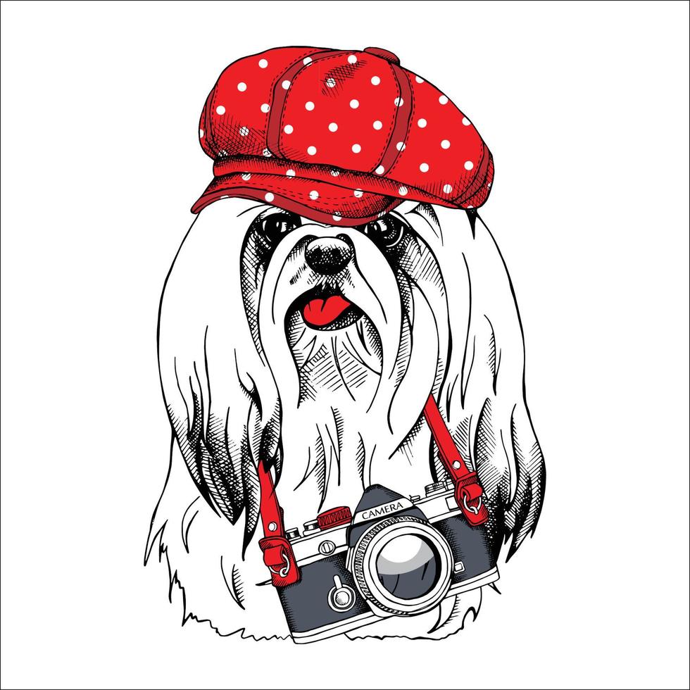 imagen vectorial de un perro en blanco y negro. estilo de diseño. animal. Arte. símbolo. logo. ilustrador en blanco vector