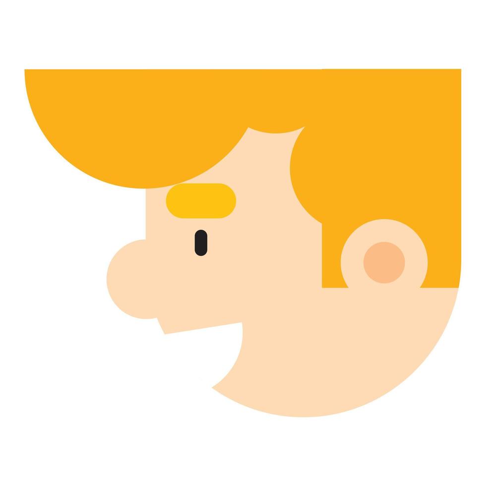 Boy face side view. vector