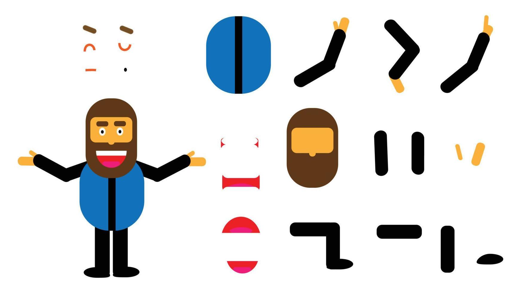 Character generator kit. vector