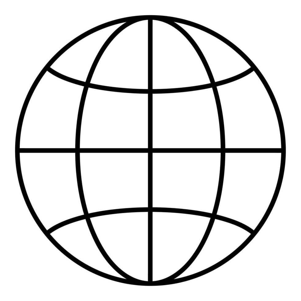 Outline globe icon. vector