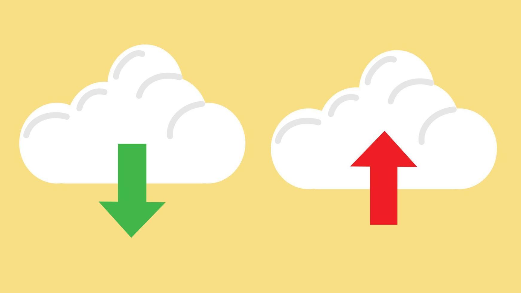 Cloud Upload and Download icon. vector