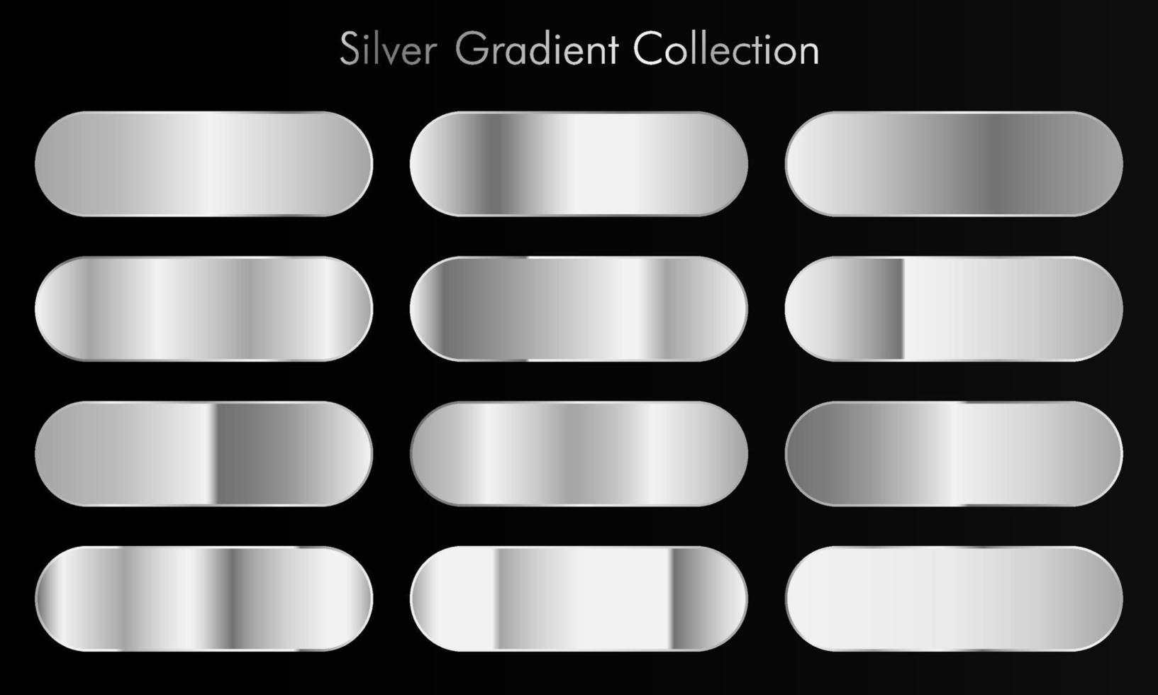 Huge big collection of silver gradients background swatches. Silver background texture. Vector illustration