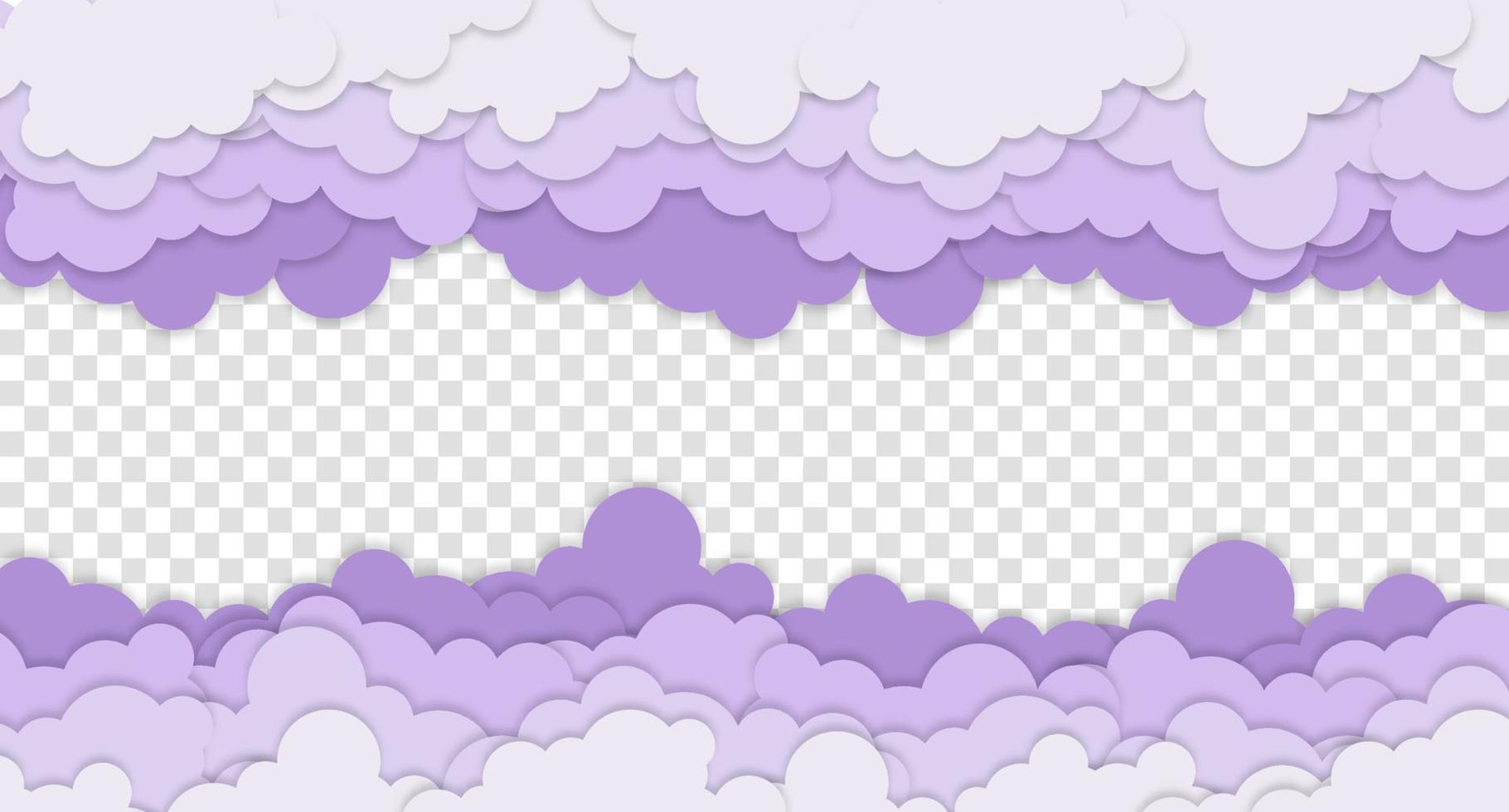ilustración de arte de papel nublado. cielo con fondo de nubes, vector, ilustración, estilo de arte en papel, espacio de copia para texto. ilustración vectorial vector