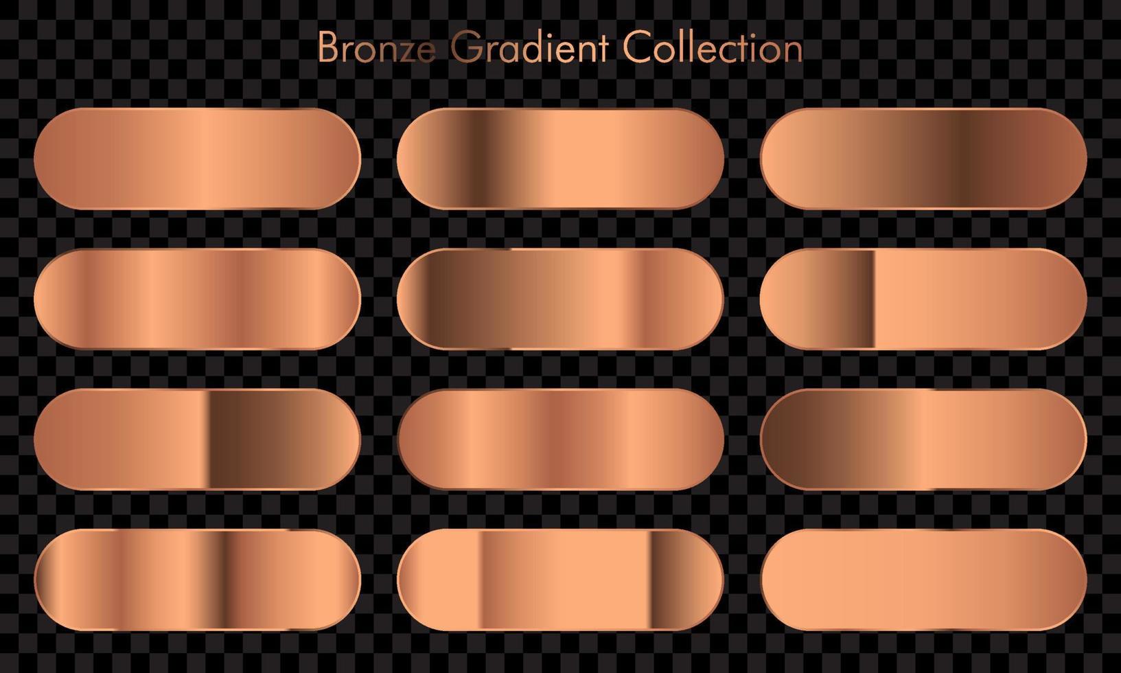 Huge big collection of bronze gradients background swatches. Bronze background texture. Vector illustration