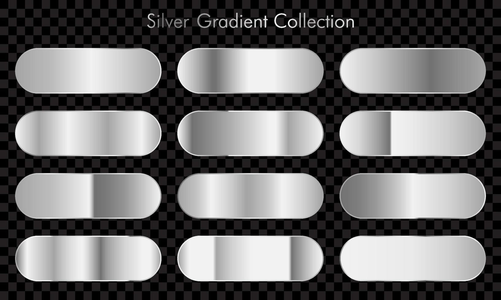 Huge big collection of silver gradients background swatches. Silver background texture. Vector illustration