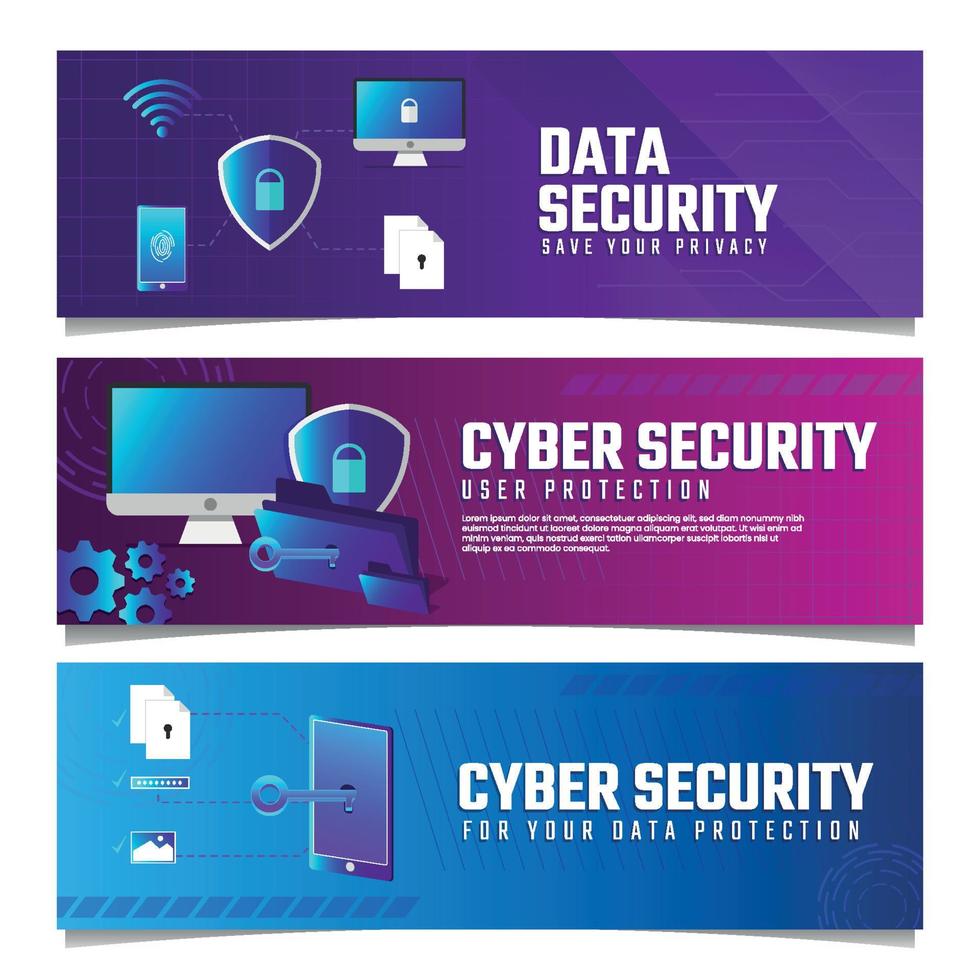 Cyber Security Banner vector