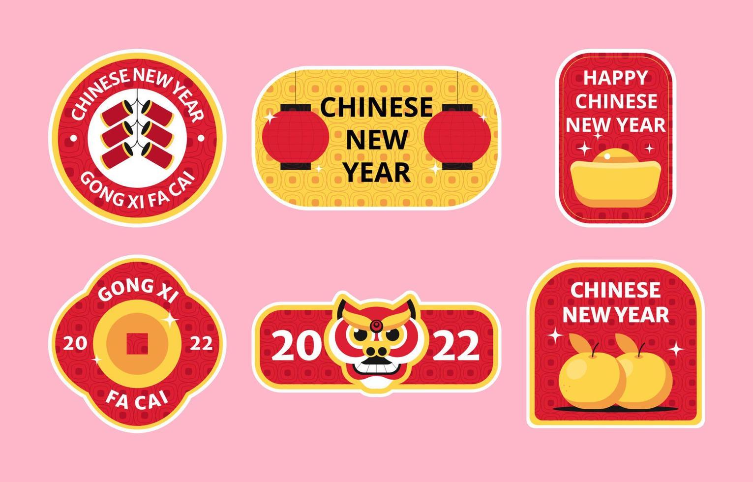 Chinese New Year Label Collection vector