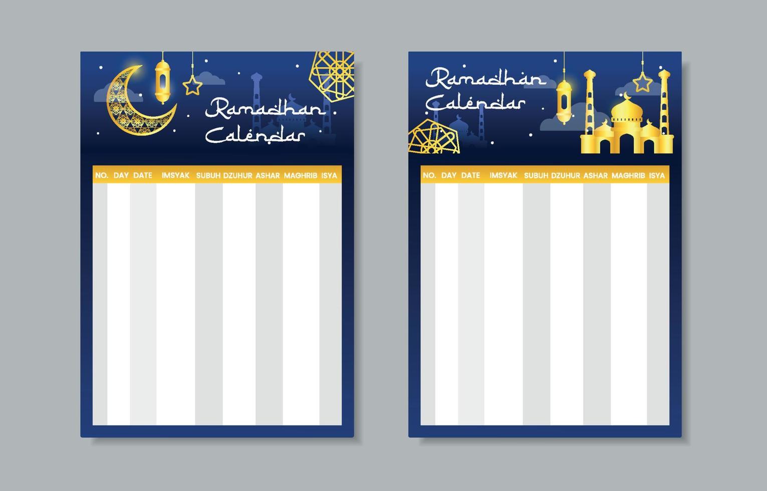 Fasting Month Calendar vector