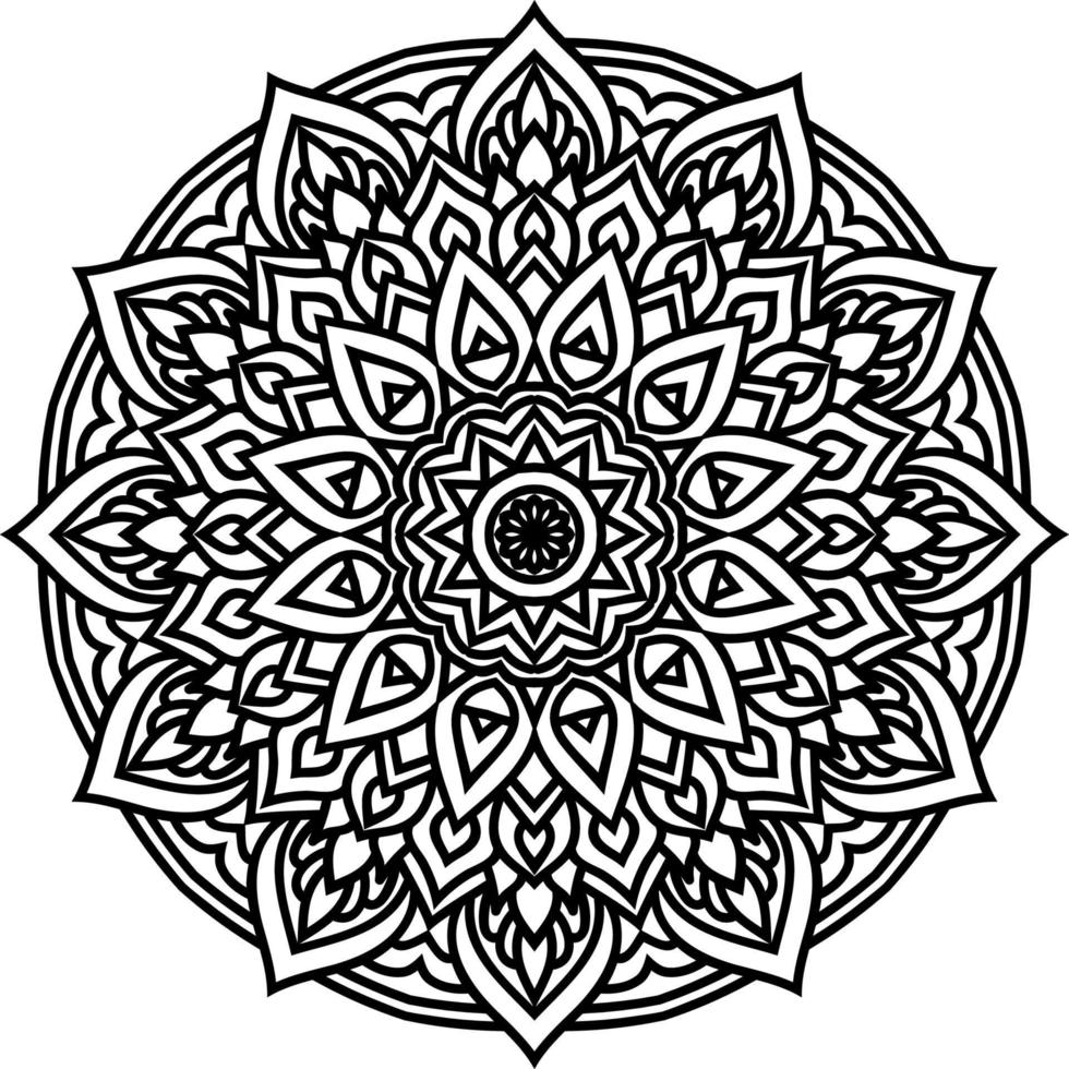 Outline Mandala decorative round ornament vector