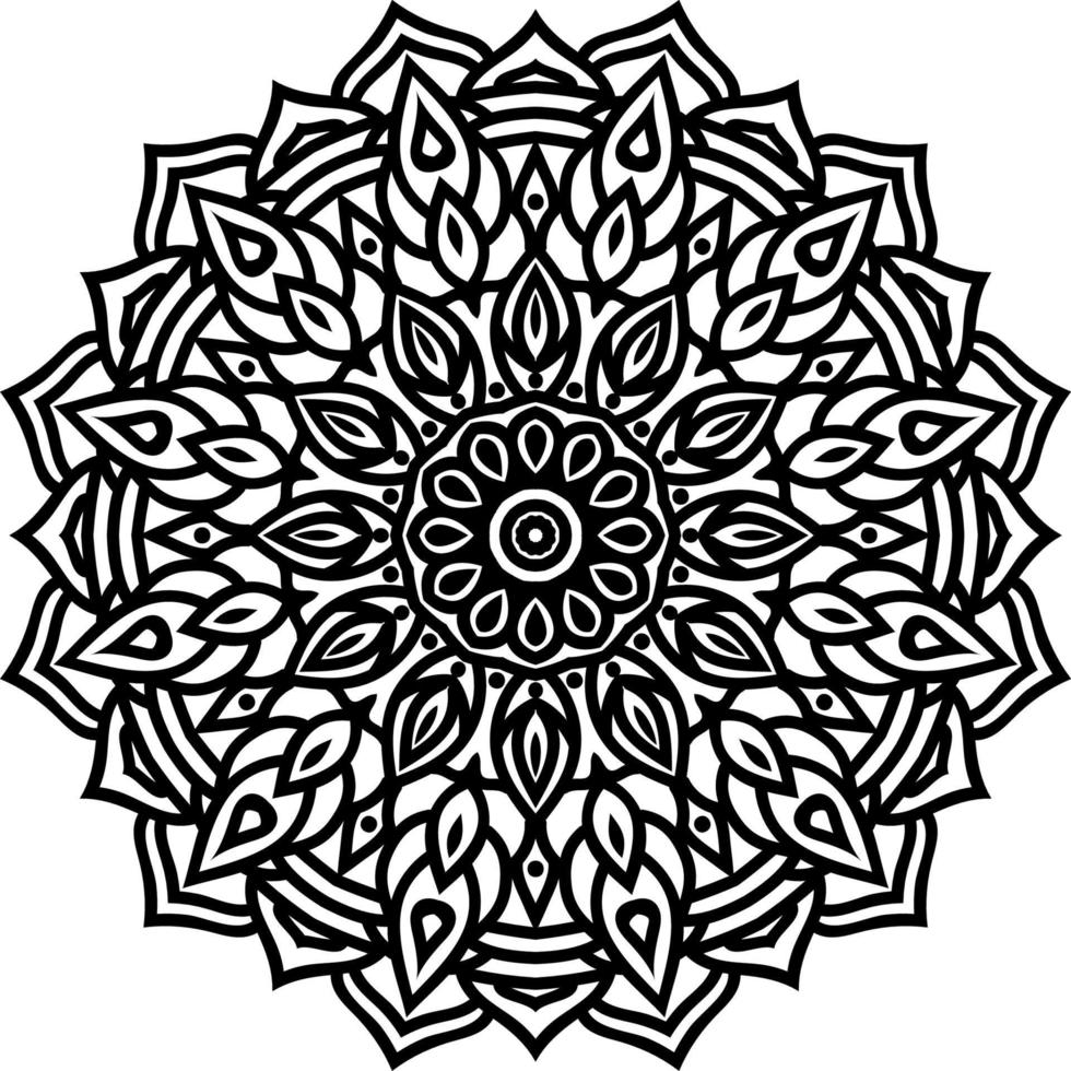 Outline Mandala decorative round ornament vector